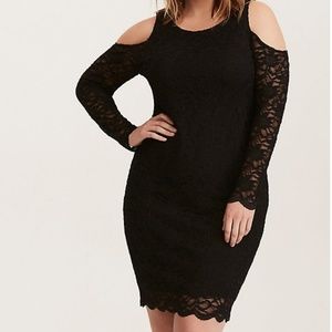 Torrid black lace bodycon dress